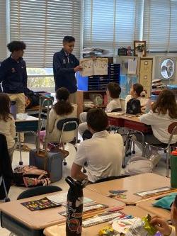 National English Honors Society Students Share Their Love of Story-Telling with Fourth Graders<br/><br/>